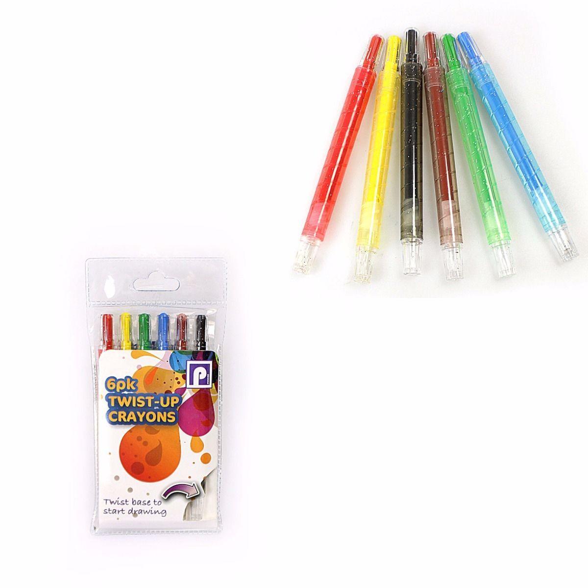 Kids 6 Pack TWIST UP DRAWING CRAYONS -Creative Drawing Art Crayons, Home, School    3454 (Large Letter Rate)