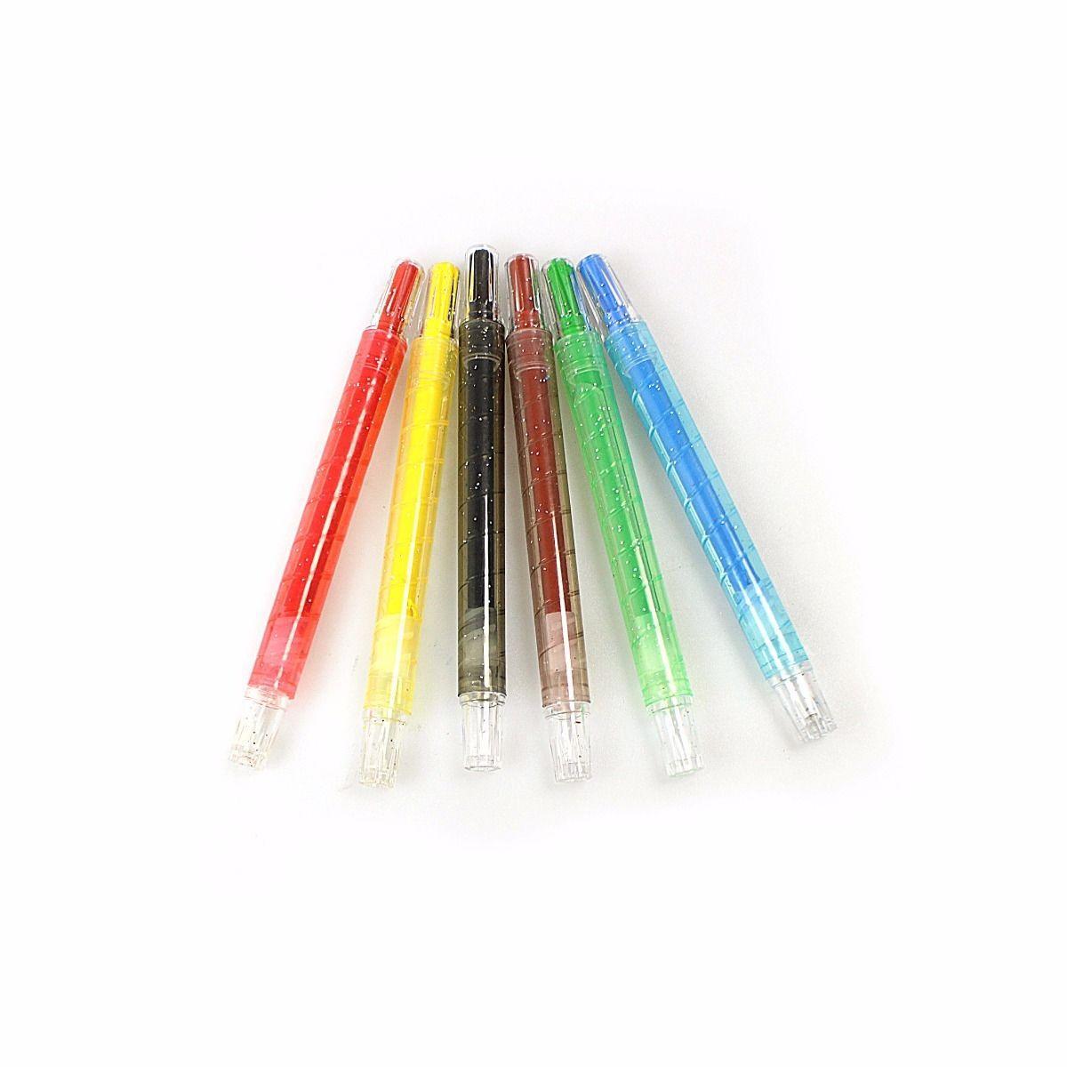 Kids 6 Pack TWIST UP DRAWING CRAYONS -Creative Drawing Art Crayons, Home, School    3454 (Large Letter Rate)