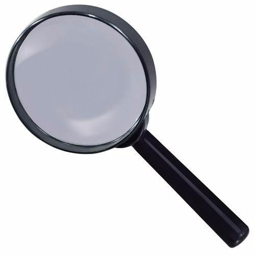 Multi Purpose Handheld 90mm Magnifying Glass Classic Black Frame Comfort Handle  0605 (Parcel Rate)