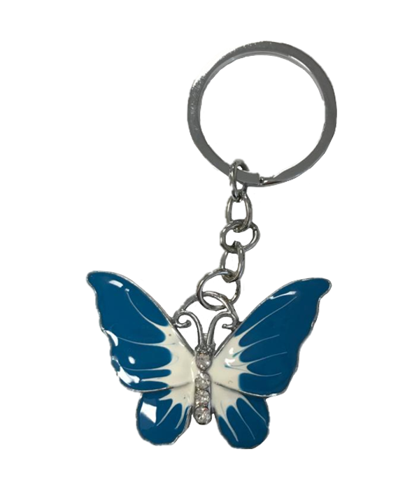 Metal Butterfly Keychain Keyring 4 cm Assorted Colours 2519 (Large Letter Rate)