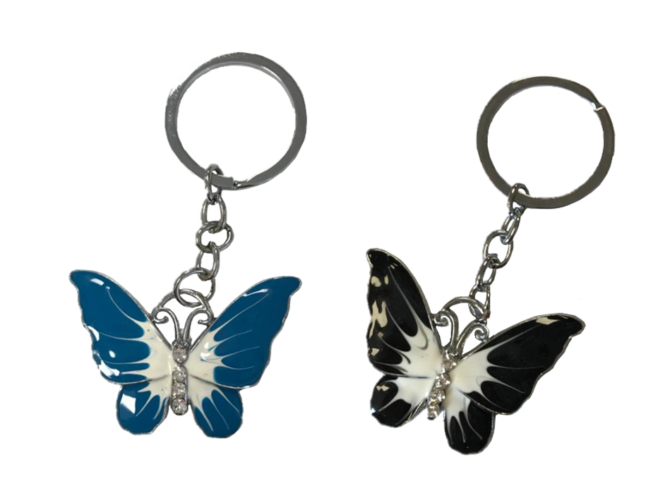 Metal Butterfly Keychain Keyring 4 cm Assorted Colours 2519 (Large Letter Rate)