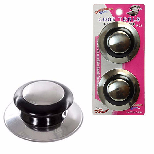 2 Silver Coloured Pan lid Knobs With Screws 2914 (Parcel Rate)