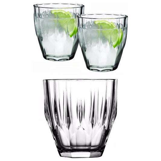 6 Pack Blown Glass DIAMOND CUT DRINKING GLASSES -Dinner, Gifting, Serving 275cc   1587 (Parcel Rate)