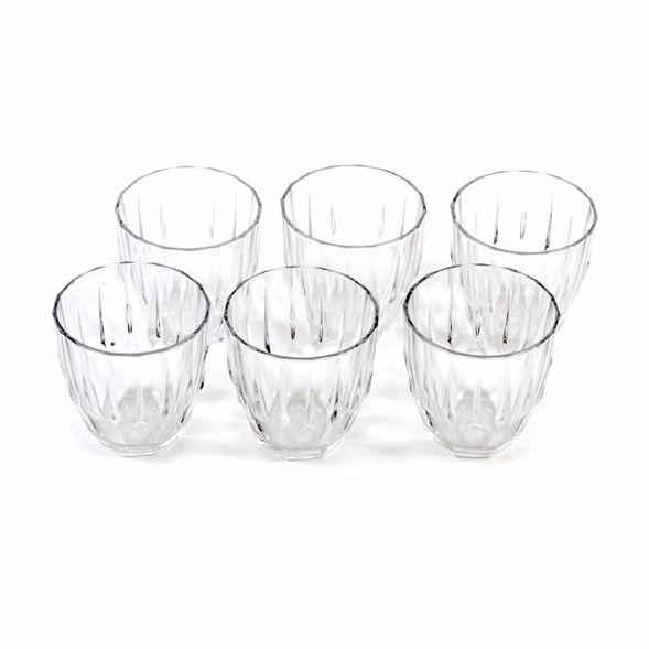 6 Pack Blown Glass DIAMOND CUT DRINKING GLASSES -Dinner, Gifting, Serving 275cc   1587 (Parcel Rate)