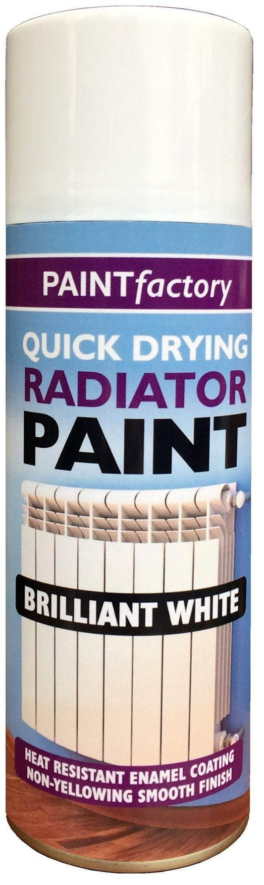 Paint Factory Quick Drying Radiator Paint Brilliant White 400ml 2559 (Parcel Rate)