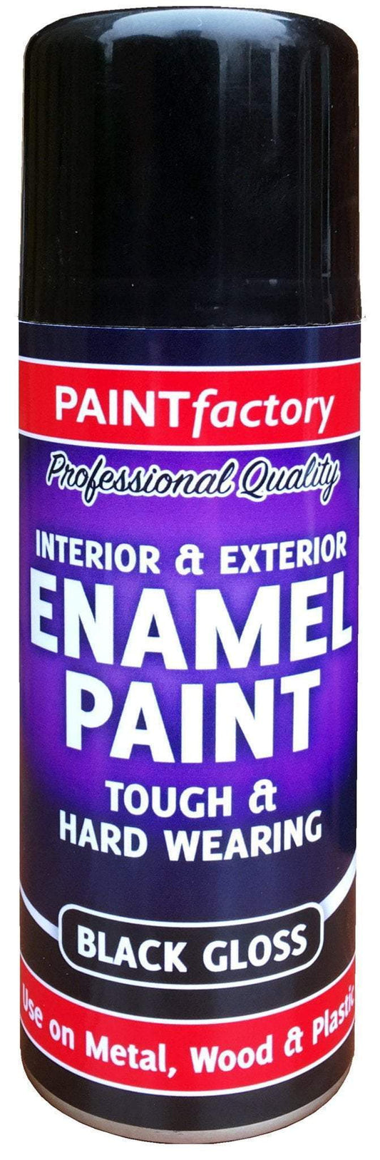 Paint Factory Enamel Paint Black Gloss 400ml 2578 (Parcel Rate)
