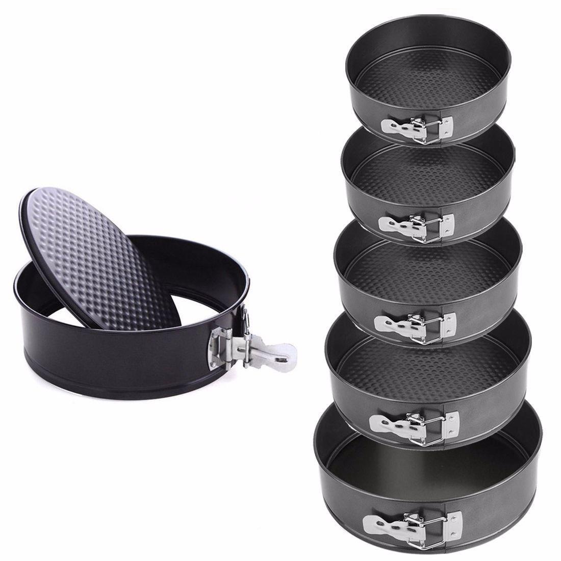 Set Of 5 Ultra Non Stick Baking Springform Cake Tins Easy Flip Round Cake Tins  0146 (Parcel Rate)