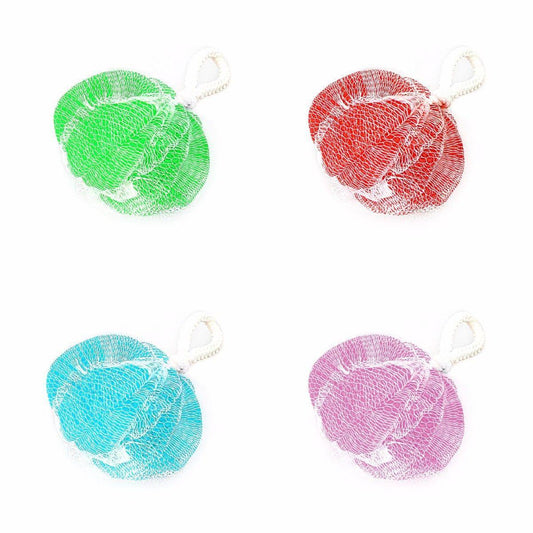 Exfoliating Bath Sponge Polisher Cleansing Puff Shower Scrunchie 9376 (Parcel Rate)