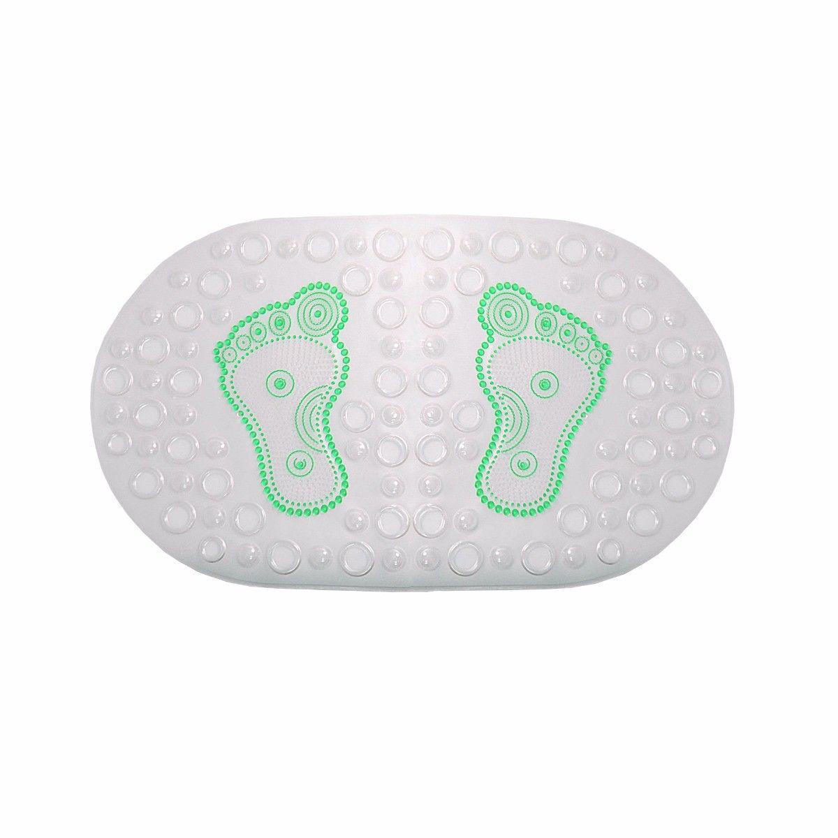 PVC Protection Clear Foot Design Bathroom Mat Washroom 66cm x 36cm  4152 (Parcel Rate)