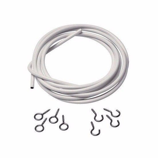 3m White CURTAIN WIRE -Net Wire, With 8 Pins Curtain & Nets Fixing Accessories   8347 (Parcel Rate)