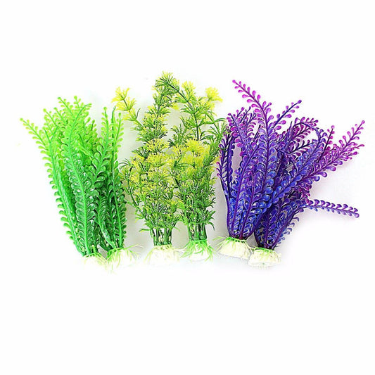 2 x Artificial Decor Aquarium Tropical Plants Fish Tanks Non Toxic Fern 18-20cm  0823 (Large Letter Rate)