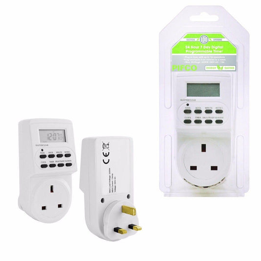 PIFCO ES113 Electronic Digital Mains Timer Socket Plug In With 24 Hour 7 Days TMR1009 (Parcel Rate)