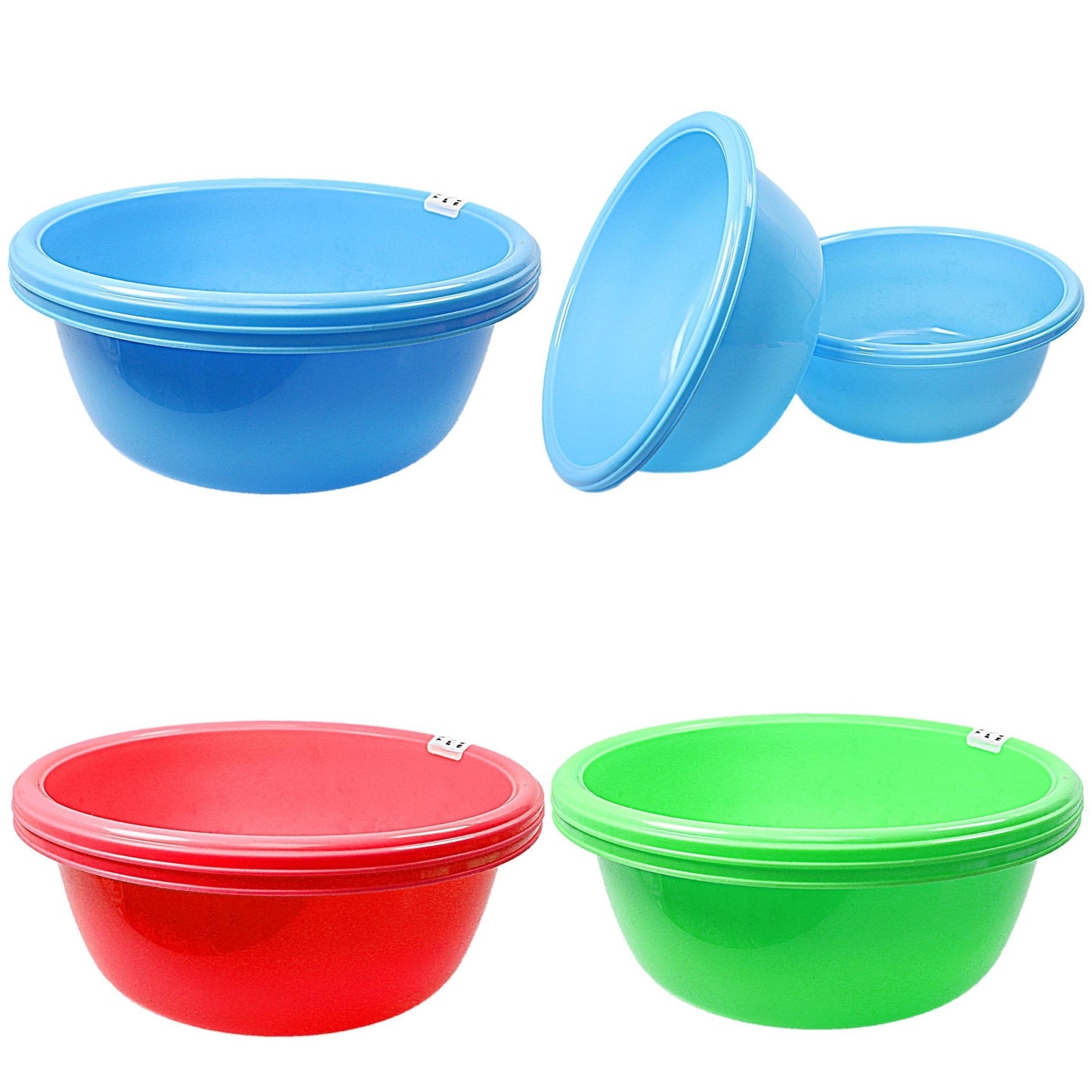 Kitchen Round Plastic Gumus Basin Bowls Food Veg Prep Bowl 2 Pack 0281 (Parcel Rate)