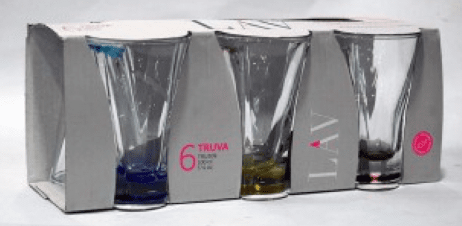 6 Pack Coloured Tumbler Drinking Glasses Sleeve Pack TRU309PTO (Parcel Rate)