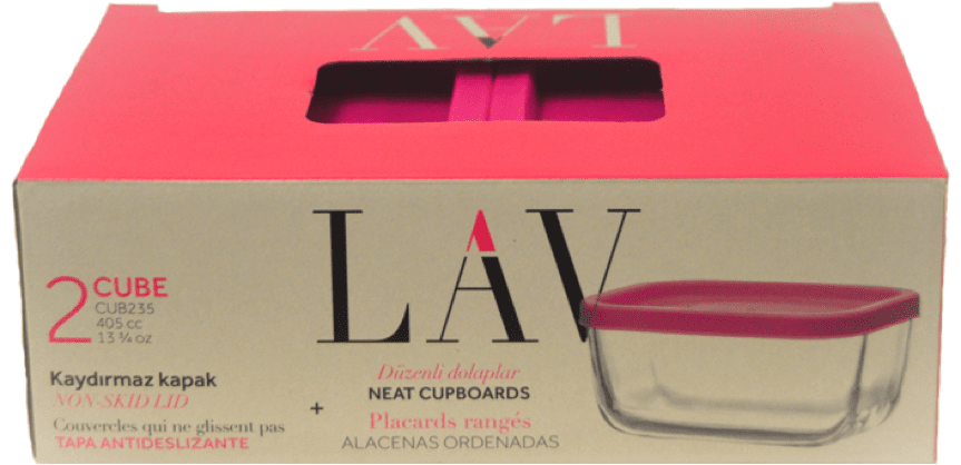 2 Pack Glass Bowl 405cc With Lid Home 0321 (Parcel Rate)