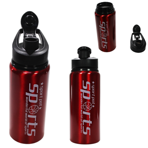 Metal Gym Sports Water Drinking Bottle Assorted Colours 7 x 22 cm 6487 (Parcel Rate)