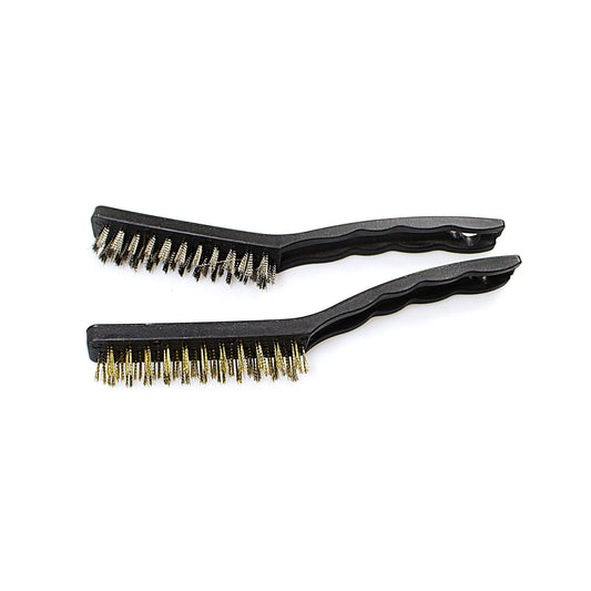 2 Pack Curved Stainless Steel Wire Hand Brush DIY Metal Cleaner 2001 (Parcel Rate)