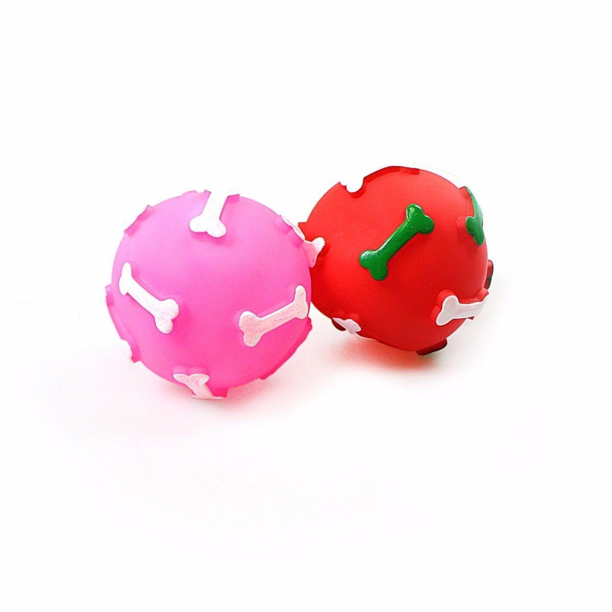 Squeezy Noisy Dog Ball With Bone Design Ideal for Fetch 4752 (Large Letter Rate)
