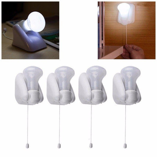 4pc Handy Small LED Bulb Cabinet Wall Lamp Night Cupboard Light Battery Operated   4507 (Parcel Rate)