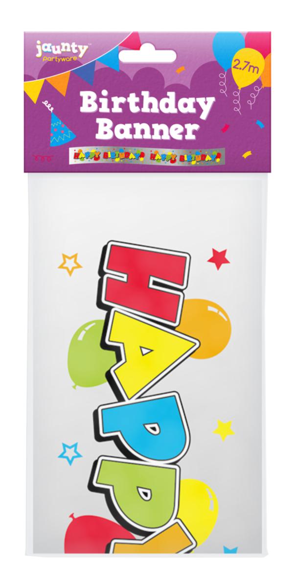 Happy Birthday Banner 2.7 Metre 1 Piece 314344 (Parcel Rate)
