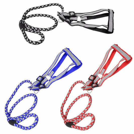 Step In Reflective Nylon Pet Dog Harness With 100cm Leash Lead 0077 (Large Letter Rate)