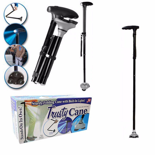 Trusty Cane Sturdy Folding Cane With Built In Lights Home Outdoors Health 4038 (Parcel Rate)
