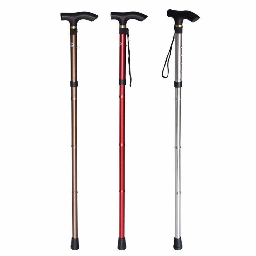 Easy Folding Lightweight Walking Stick Adjustable Aluminium Cane Assorted Colours 2838 (Parcel Rate)