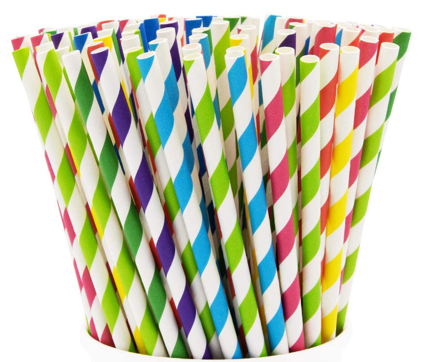 Assorted Colours Paper Straws Pack of 50 STASTPS5 (Parcel Rate)