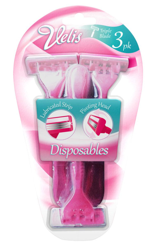 Ladies Triple Blade Ultra Razors 3 Pack Disposables 316765 (Parcel Rate)p