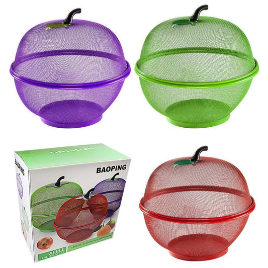 Kitchen Apple Fruit & Vegetable Bowl Basket 28.5cm Assorted Colours 1500 (Parcel Rate)
