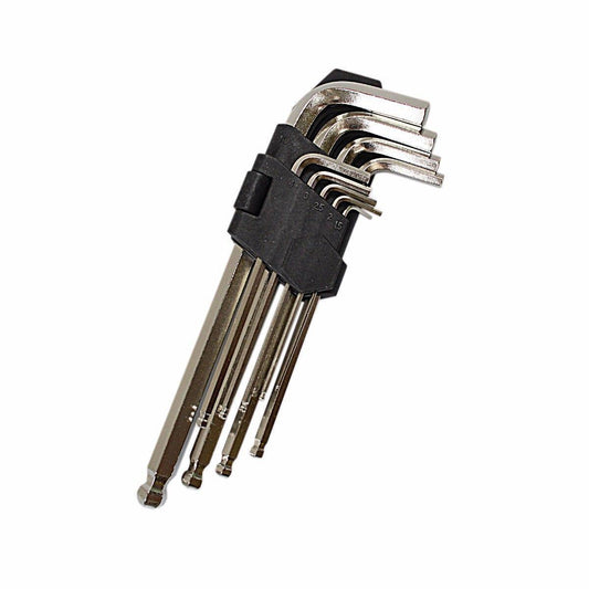 9 Pc Large Metric Hex Ball Allen Key Wrench Set 1.5 2 2.5 3 4 5 6 8 & 10mm Diy 0590 (Parcel Rate)