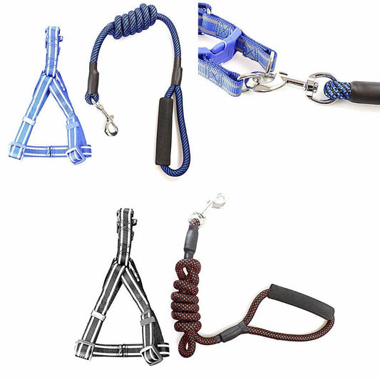 Reflective Nylon Puppy Dog Pet Harness and Lead Leash 4266 (Large Letter Rate)