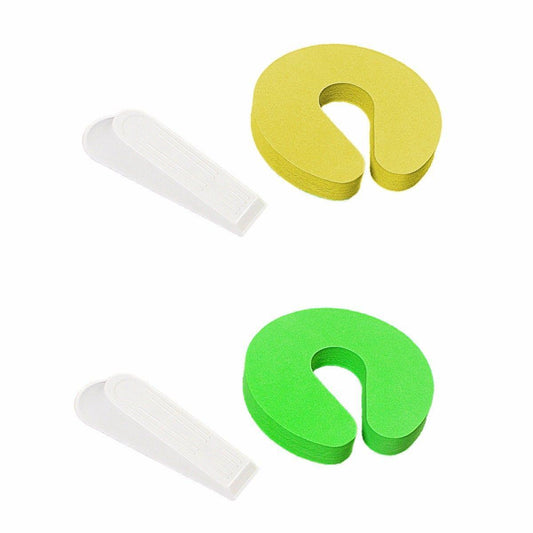 Pack Of 2 Door Block Furniture Door Stops Green Yellow And White 2167 (Large Letter Rate)