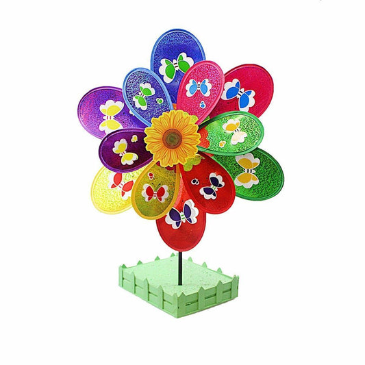 Beautiful FLORAL Multicolour Windmill Wind Spinning Wheeling Wheel    2113 (Parcel Rate)