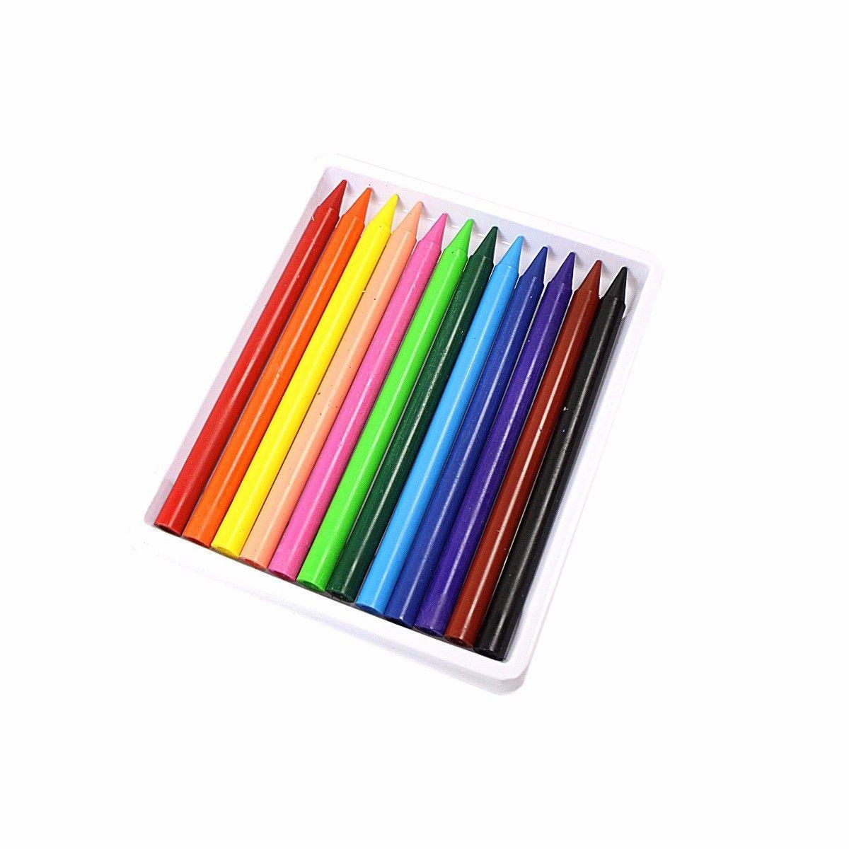 Childrens Boys Girls Assorted Multi Crayons 12 Pack   2618 (Large Letter Rate)