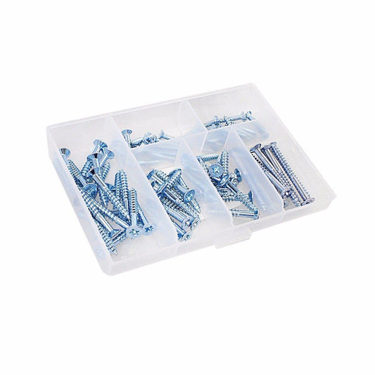 Pack Of Assorted Chrome Plated Screws DIY Materials In Plastic Box  4096 (Parcel Rate)
