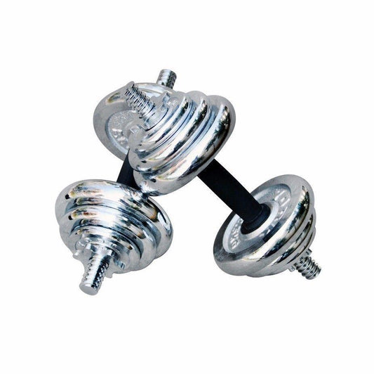 Fitness First Chrome Plated Solid Steel Strength Gain Dumbbell 15KG x1  4594 (Parcel Rate)