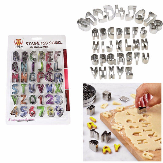 Stainless Steel Cookie Cutters In Alphabet Shapes and Numbers 1-9 6007 (Large Letter Rate)