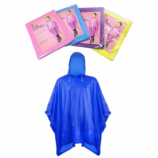 Adults Mens Womens Lightweight PONCHO 100% Waterproof Raincoat One Size Outdoors 4839 (Large Letter Rate)