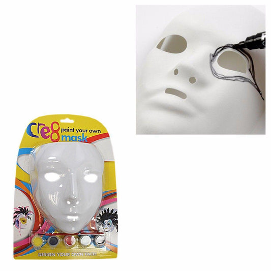 Childrens Craft Paint Your Own Mask With 5 Paints & Brush Cre8 Mask P2467 (Parcel Rate)
