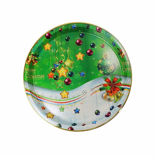 Merry Christmas Novelty Green Plastic Decor Christmas Tray 35cm 4782 (Parcel Rate)