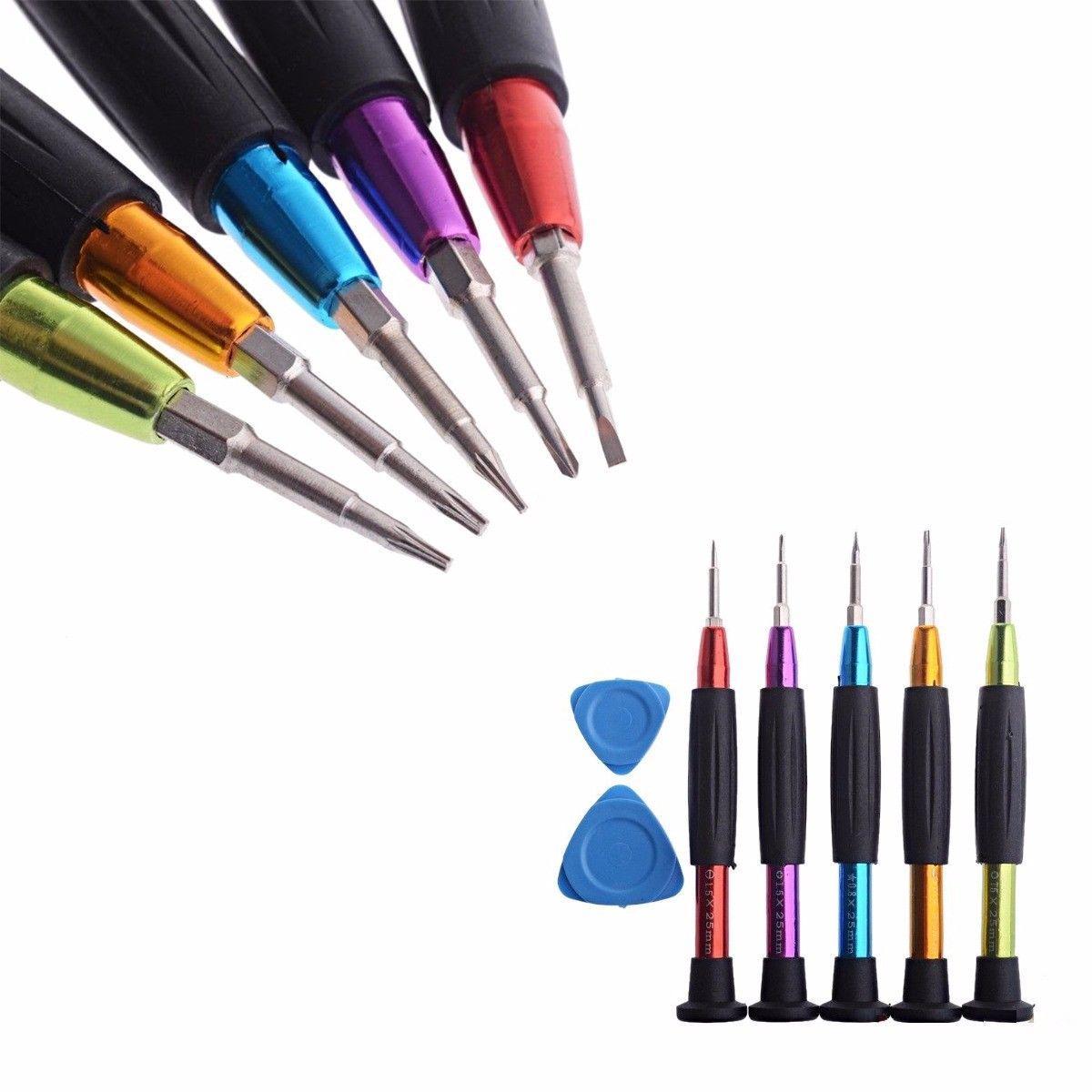 Pack Of 5 Precision DIY Tools Screwdrivers Assorted Colours 1.5 x 25mm  4044 (Large Letter Rate)