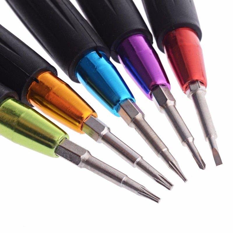 Pack Of 5 Precision DIY Tools Screwdrivers Assorted Colours 1.5 x 25mm  4044 (Large Letter Rate)