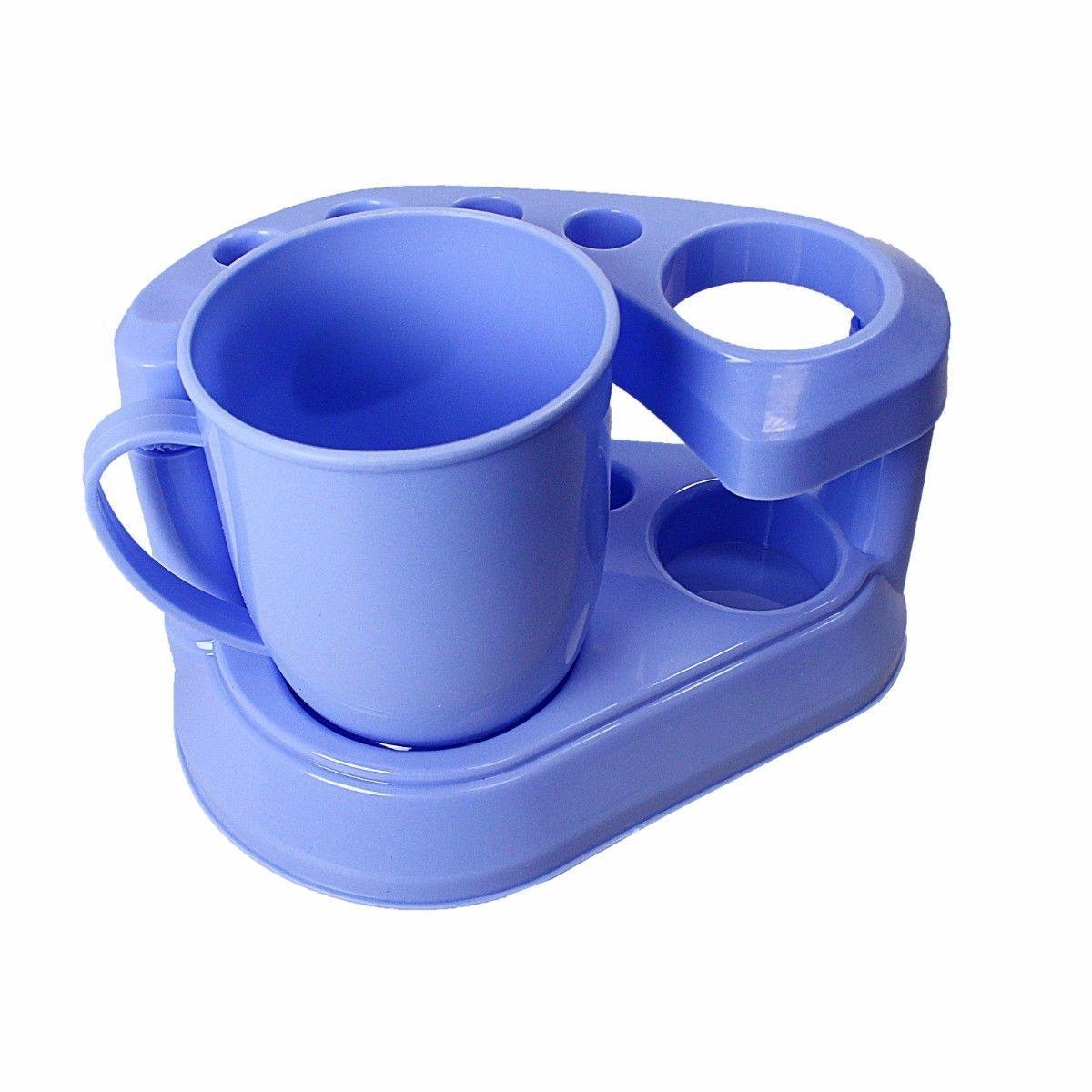 4 Rack Stand Alone Toothbrush, Toothpaste and Mug Holder, Hygienic Bathroom Rack 3909 (Parcel Rate)