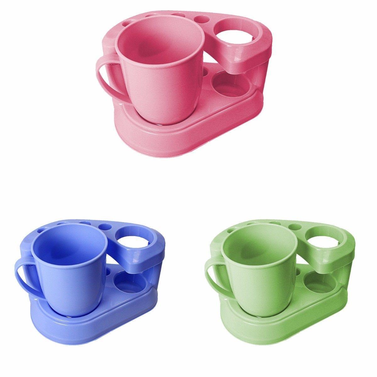4 Rack Stand Alone Toothbrush, Toothpaste and Mug Holder, Hygienic Bathroom Rack 3909 (Parcel Rate)