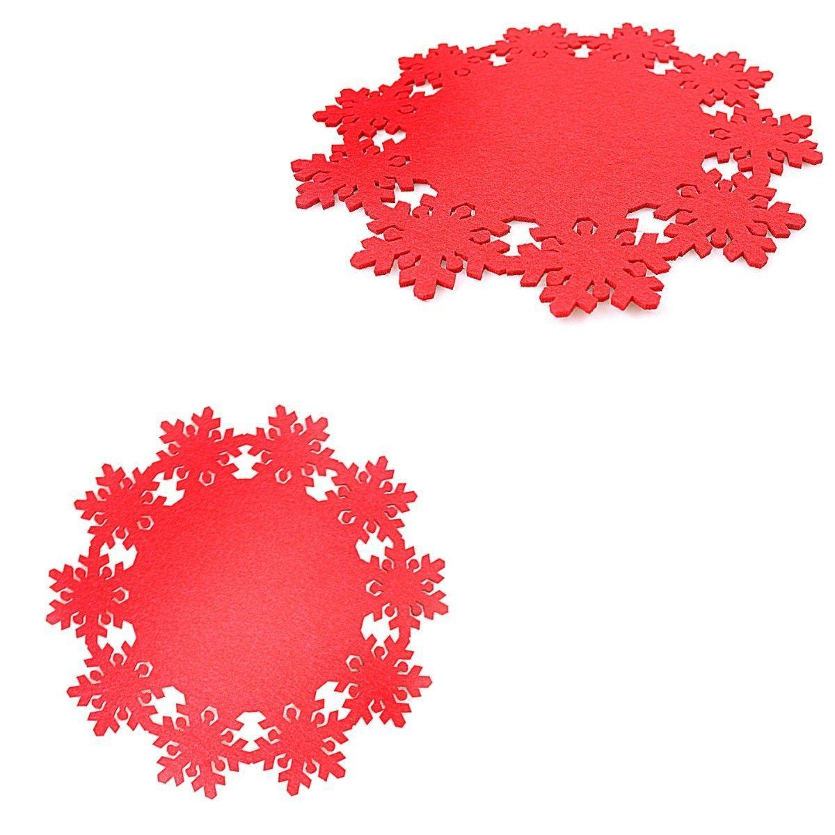 Beautiful Snowflake Placemat in Rich Red Ideal for Christmas Decor 23cm  1775 (Large Letter Rate)
