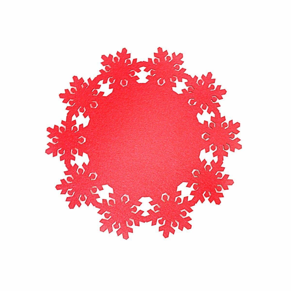Beautiful Snowflake Placemat in Rich Red Ideal for Christmas Decor 23cm  1775 (Large Letter Rate)