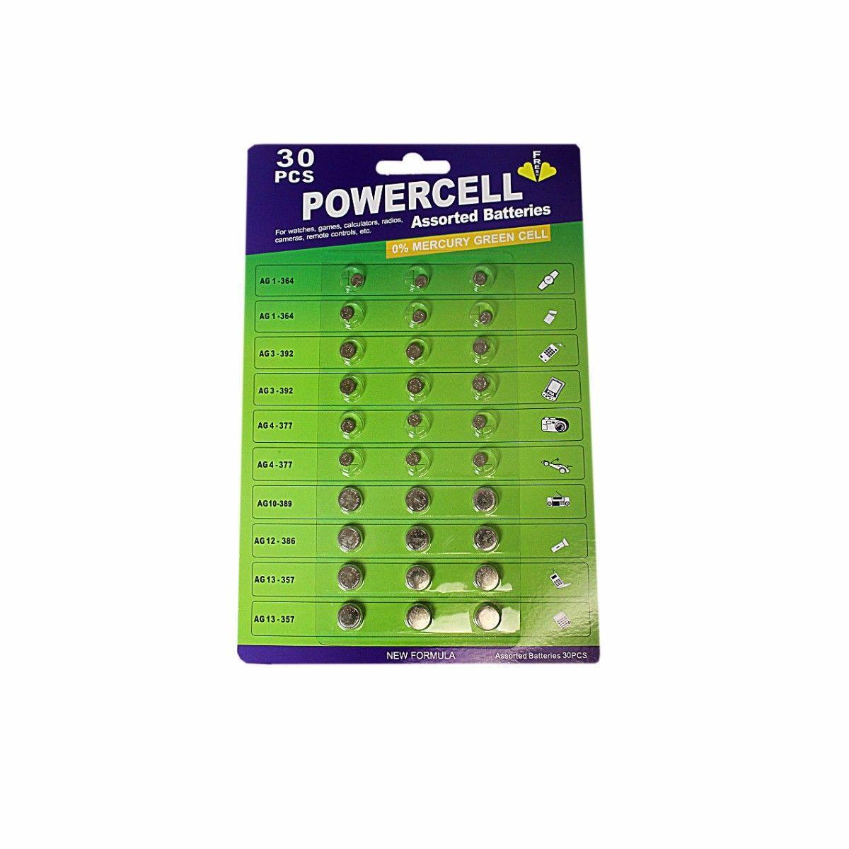 30 Pack Power Cell Assorted Batteries For Watches, Games, Calculators etc   Bat0007 (Large Letter Rate)