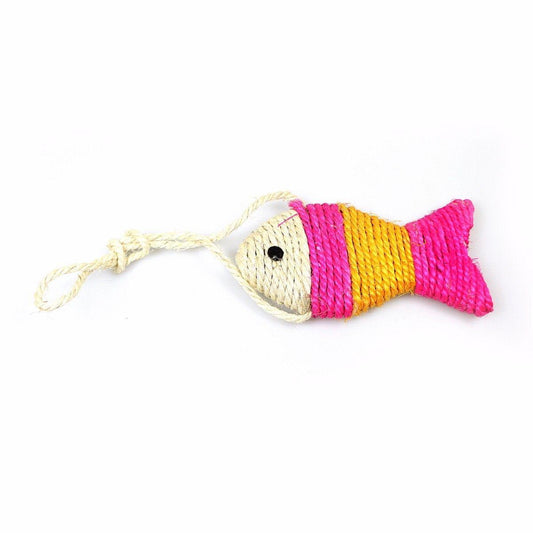 Pets Toy Roped Fish Ideal For Pets and Hanging Approx 13cm  3608 (Parcel Rate)
