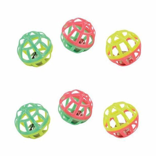 Pet Cat Kitten Play Balls With Jingle Lightweight Bell Pounce Chase Rattle Toy 3609 (Large Letter Rate)